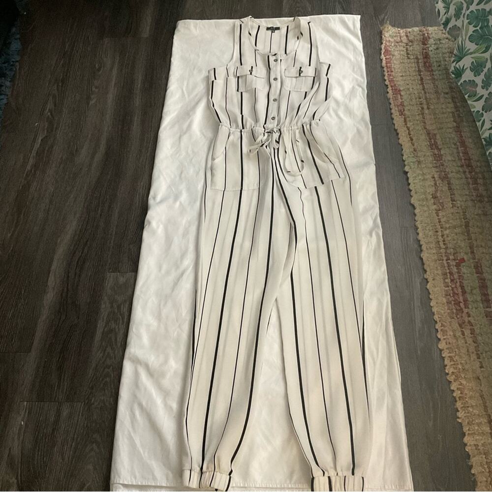 Iris Basic Black/White Stripes Jumpsuit Sleeveles… - image 4